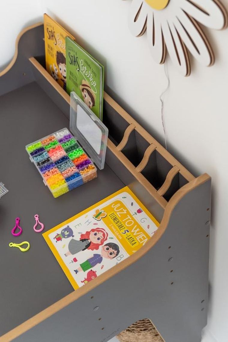 tupti.wood, biurko regulowane, szare