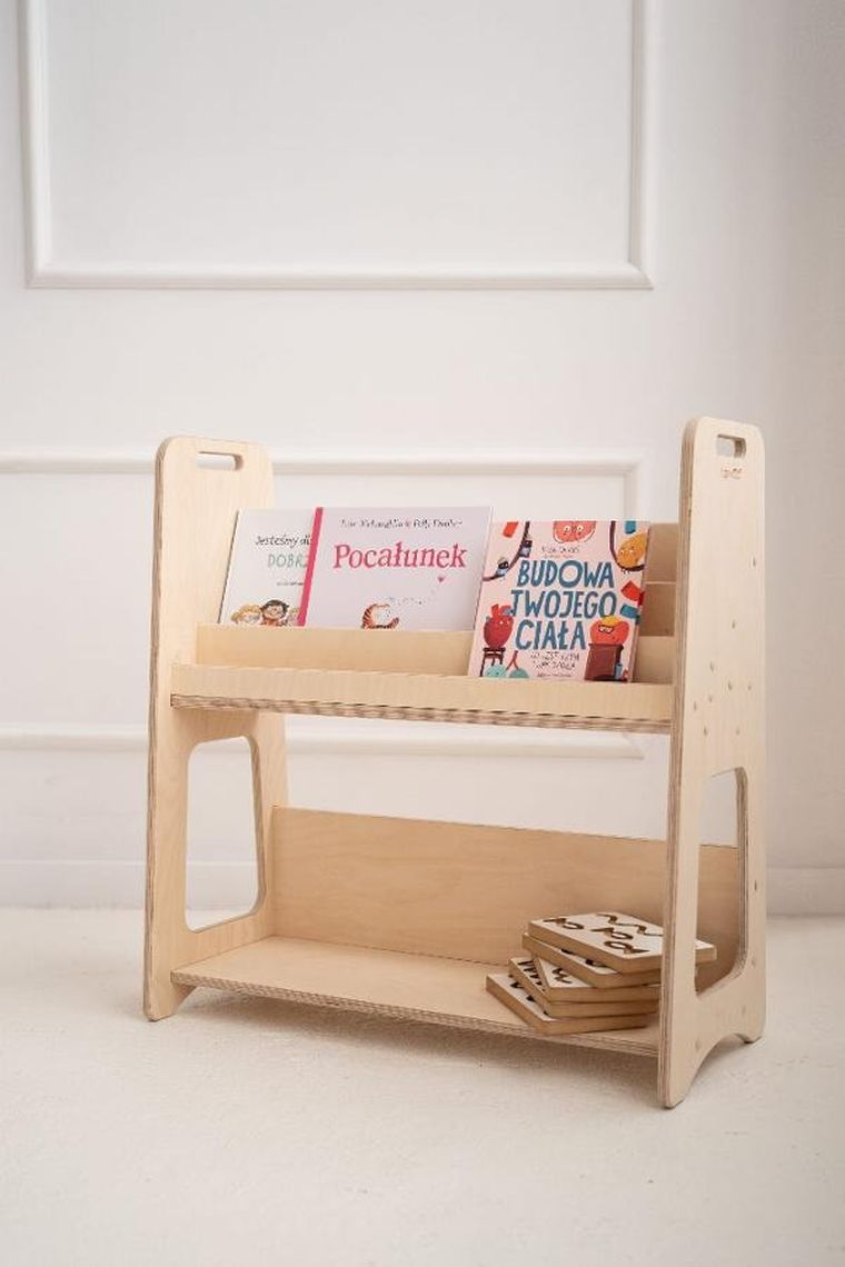 tupti.wood, L, biblioteczka, regał montessori