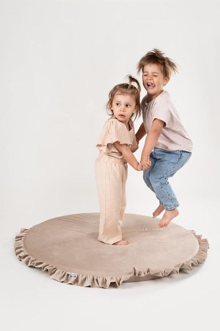 tupti.wood, mata piankowa z falbanką, beżowa