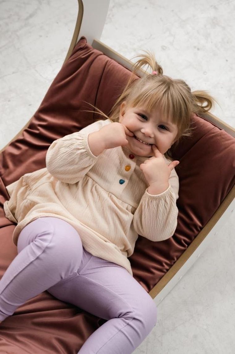 tupti.wood, poduszka do dużego bujaka montessori, materac, różowy