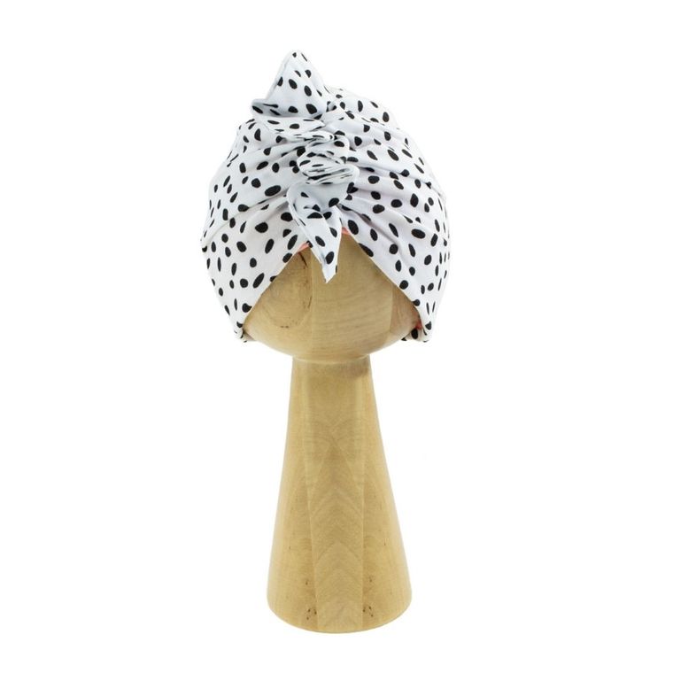 Turban dziewczęcy, biało-czarny, plamki, Nicol