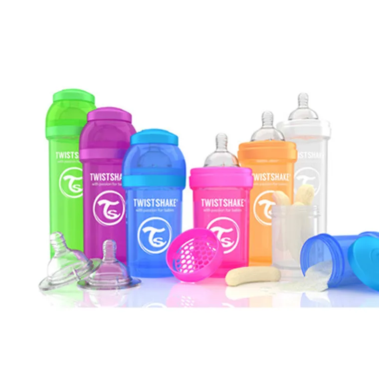 Twistshake, butelka antykolkowa, biała, 180 ml