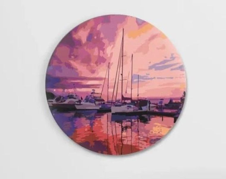 Twoje Hobby, Plakaty, malowanie po numerach, Różowy świt w klubie jachtowym