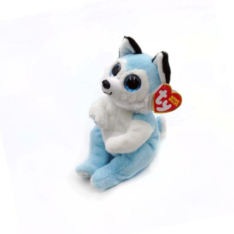 Ty, Beanie Babies, Thunder, niebieski husky, 15 cm
