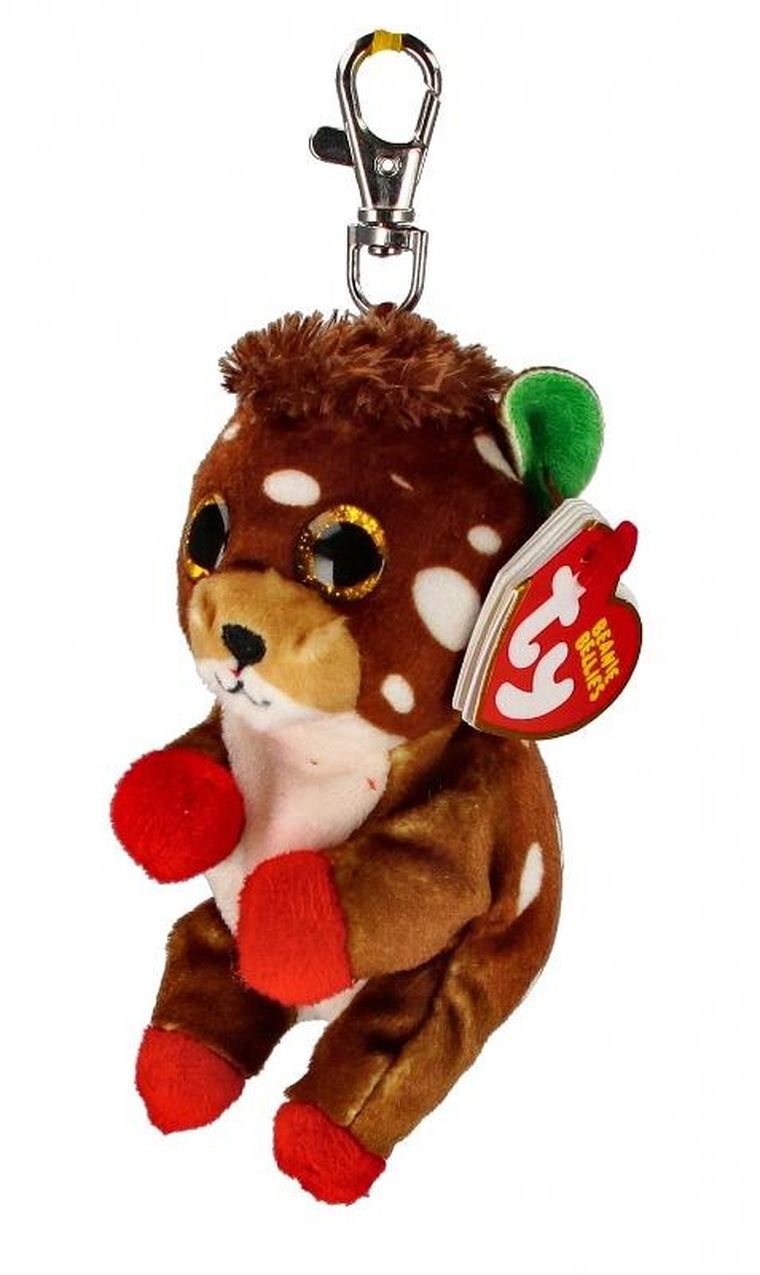 Ty, Beanie Bellies, Renifer Juno, maskotka breloczek, brązowy, 8,5 cm