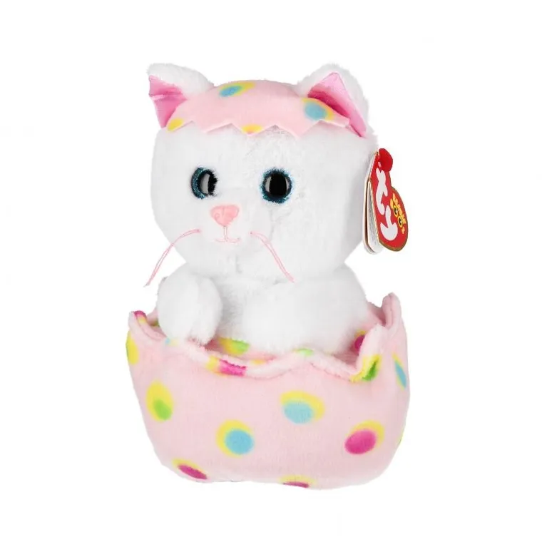 TY, Beanie Boos, Giggles, kot w jajku, maskotka, 15 cm