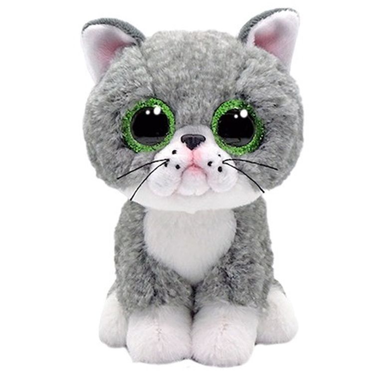 Ty, Beanie Boos, Kot Fergus, maskotka, szary, 15 cm