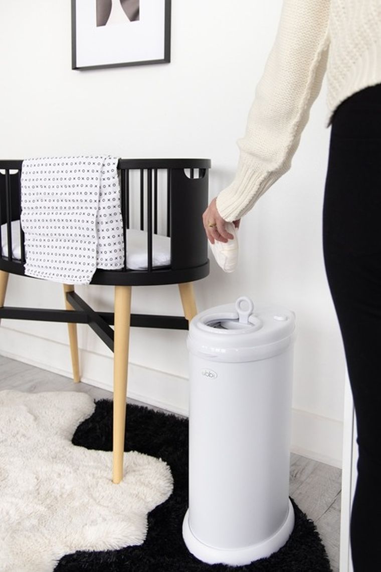 Ubbi, stalowy kosz na pieluchy, matte white