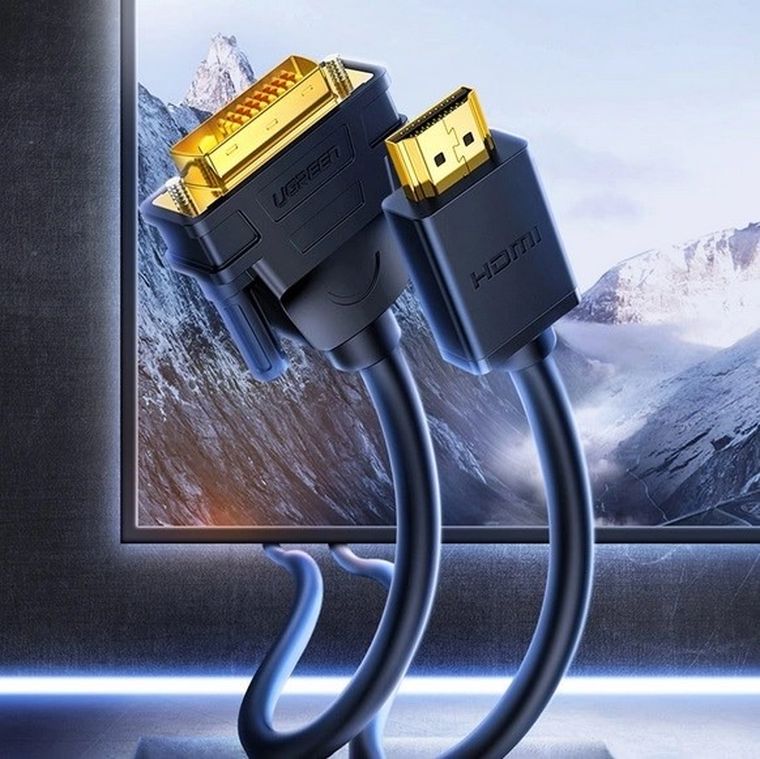 Ugreen, kabel, HD106 DVI 24+1 pin/HDMI FHD, 60Hz, 1.5m, czarny
