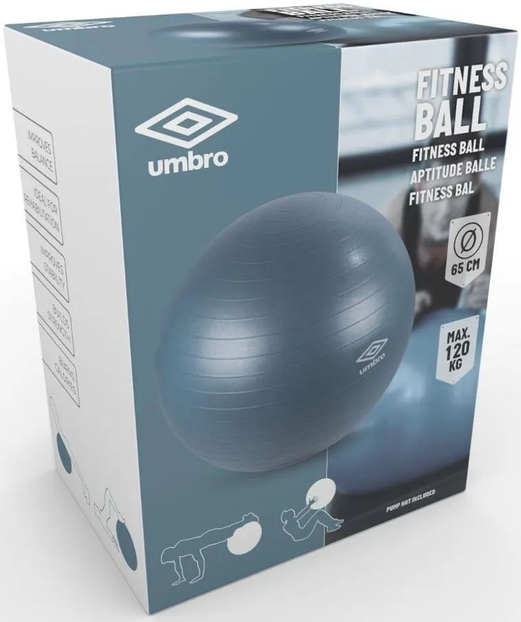 Umbro, piłka fitness, 65 cm, niebieska