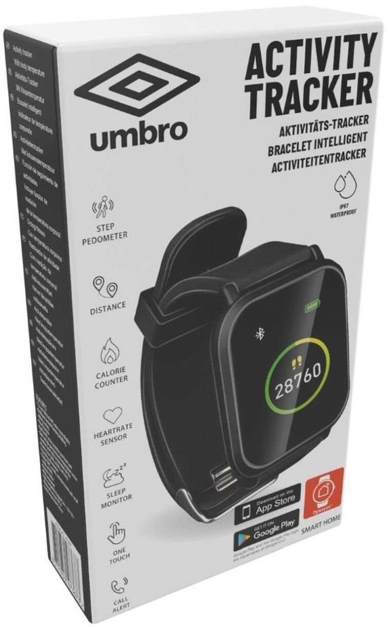 Umbro, zegarek monitorujący, kwadratowy, czarny