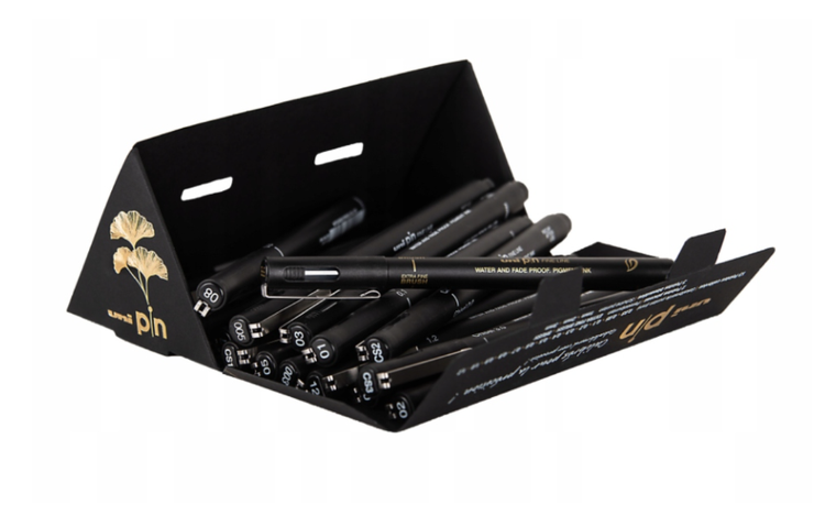 Uni, zestaw kreślarski, piramida, czarny