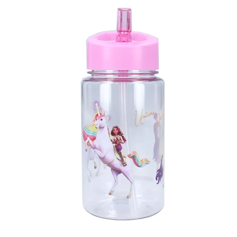 Unicorn Academy, Drink Up, bidon ze słomką, różowy, 450 ml