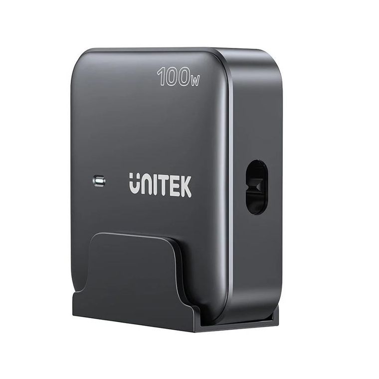 Unitek, ładowarka biurkowa, GAN 100W 2XUSB-A 2XUSB-C, czarna
