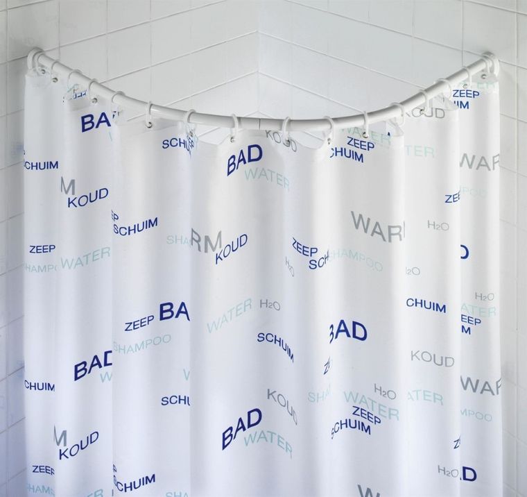 Uniwersalny drążek prysznicowy, 80-80/90-90 cm, biały