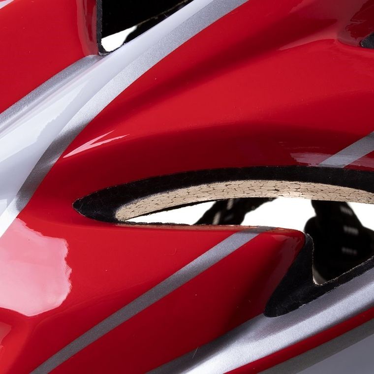 Uniwersalny kask rowerowy, czerwono-biały