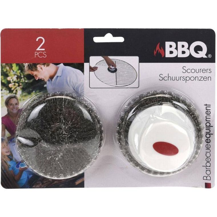Vaggan BBQ, druciak metalowy z uchwytem do czyszczenia grilla, 2 szt.