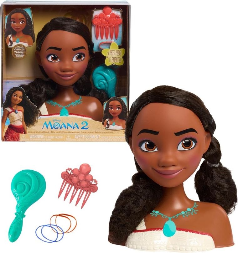Vaiana 2, Moana, głowa do stylizacji z akcesoriami