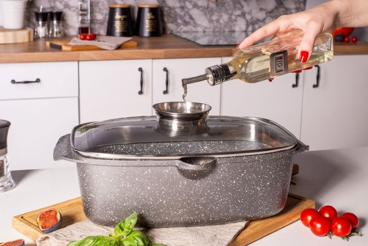 Valdinox, Rock, brytfanna z pokrywą i dozownikiem oleju, 32-21 cm, 5,7l