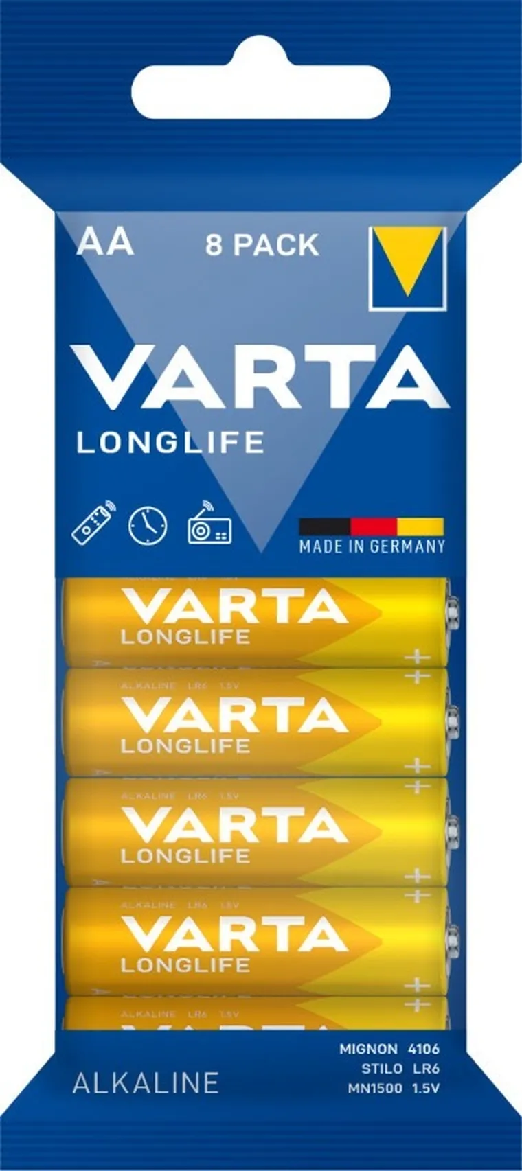VARTA, Longlife, bateria alkaliczna, AA, 8 szt.