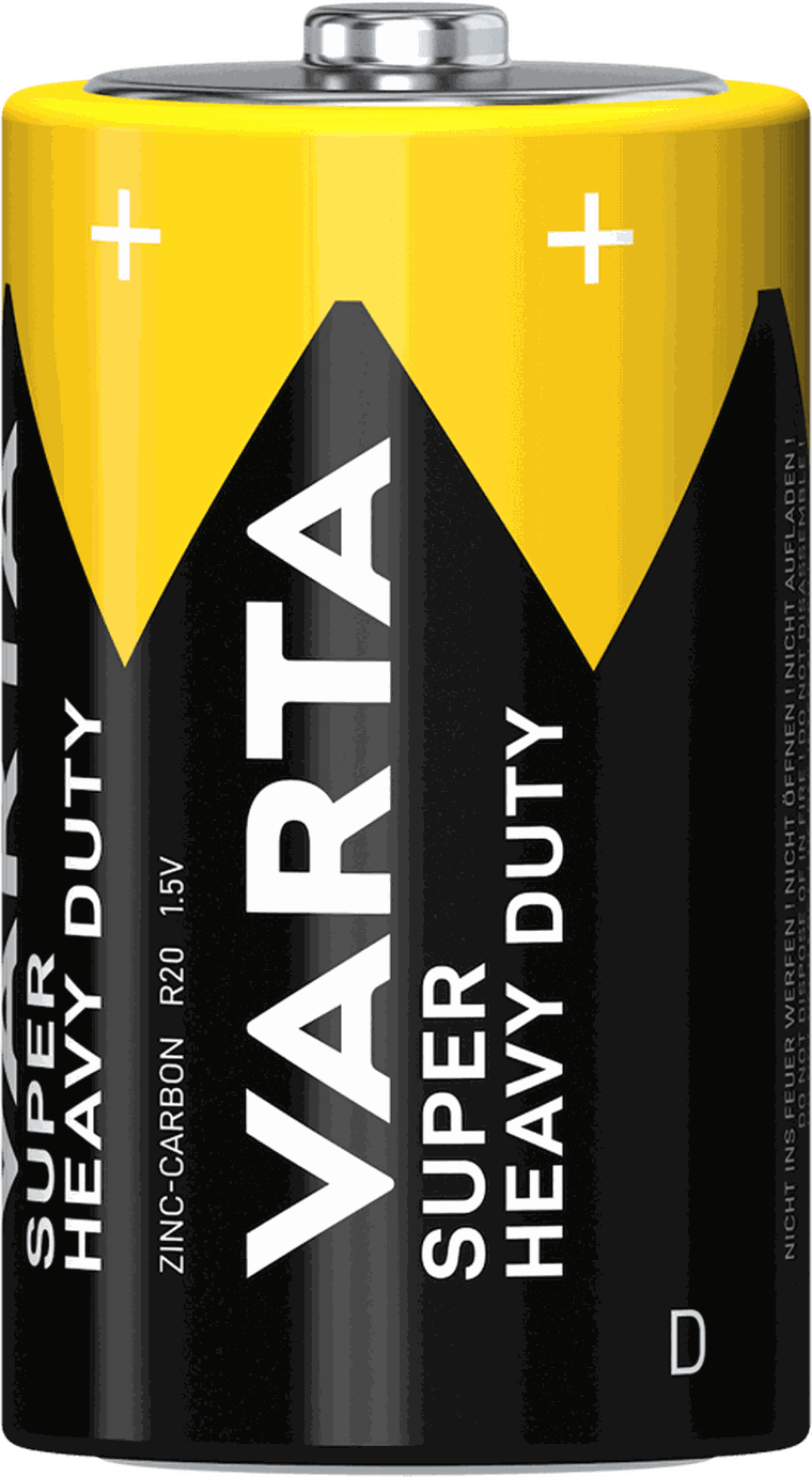 VARTA, Super Heavy Duty, bateria cynkowo-węglowa, R20 D, Zn-C, 2 szt.