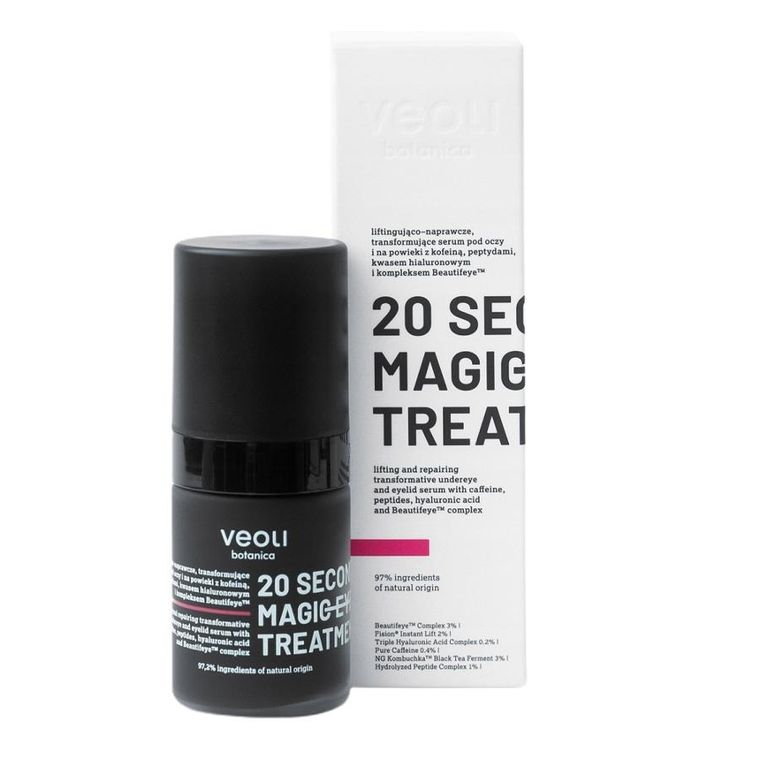 Veoli Botanica, 20 Seconds Magic Eye Treatment, liftingująco-naprawcze transformujące serum pod oczy i na powieki, 15 ml