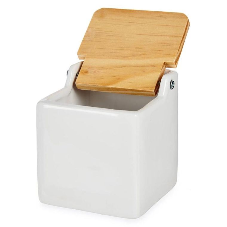 Vessia, pojemnik na sól z pokrywką bambusową