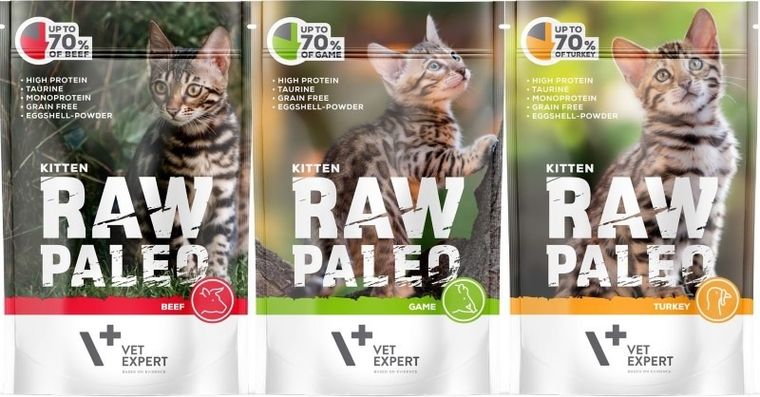Vet Expert, Raw Paleo, Kitten, Game, saszetka dla kota, 100g