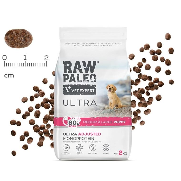 VetExpert, Raw Paleo, Ultra, wieprzowina, Medium&Large Puppy, sucha karma dla psa, 10 kg