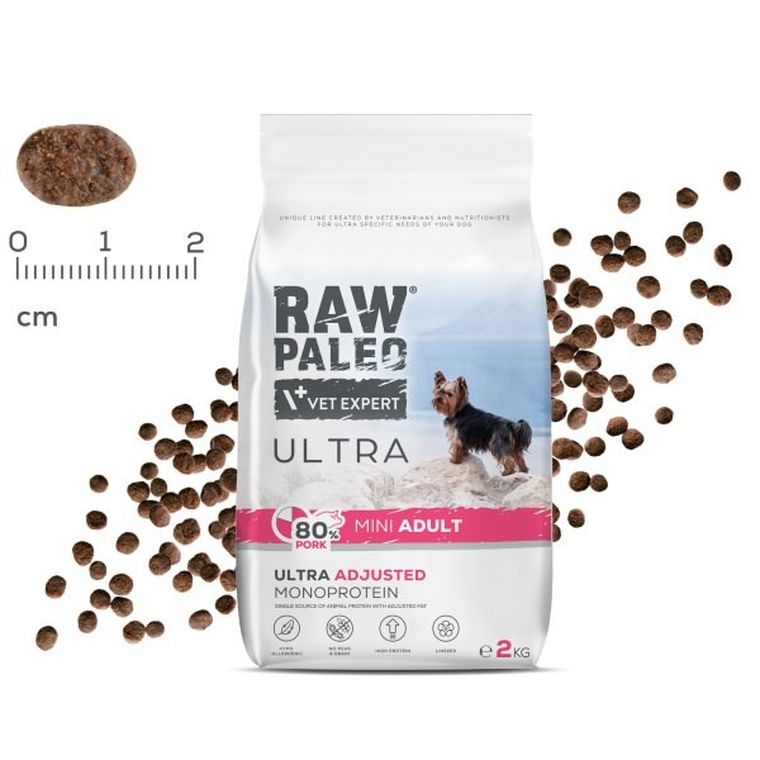 VetExpert, Raw Paleo, Ultra, wieprzowina, Mini Adult, sucha karma dla psa, 2 kg