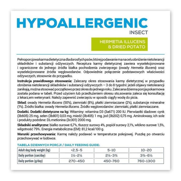 VetExpert, Veterinary Diet Hypoallergenic, Insect, mokra karma dla psów, 375g