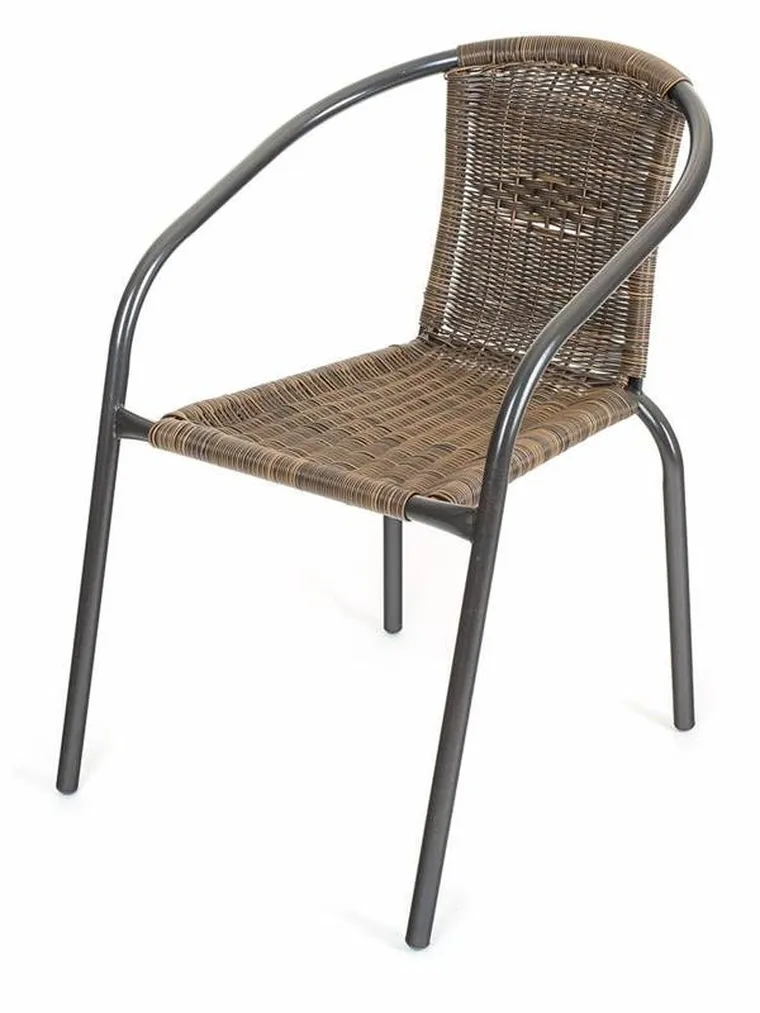 Vetro, stalowe krzesło ogrodowe balkonowe, rattan, brązowe