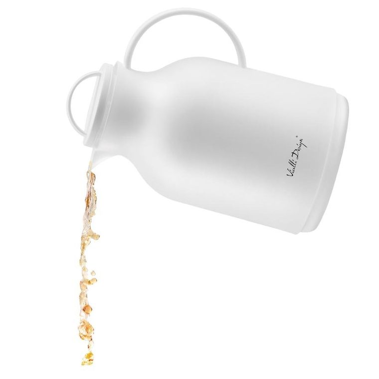 Vialli Design, Amo, termos z wkładem szklanym, biały, 1l