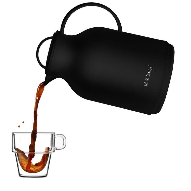 Vialli Design, Amo, termos z wkładem szklanym, czarny, 1l