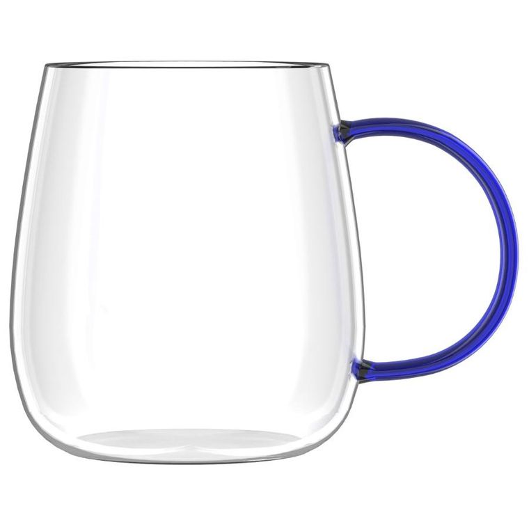 Vialli Design, Bolla, szklanki z uchem, niebieskie, 400 ml, 2 szt.