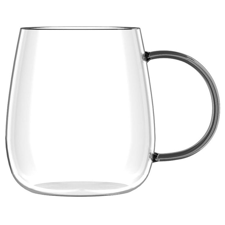 Vialli Design, Bolla, szklanki z uchem, szare, 400 ml, 2 szt.