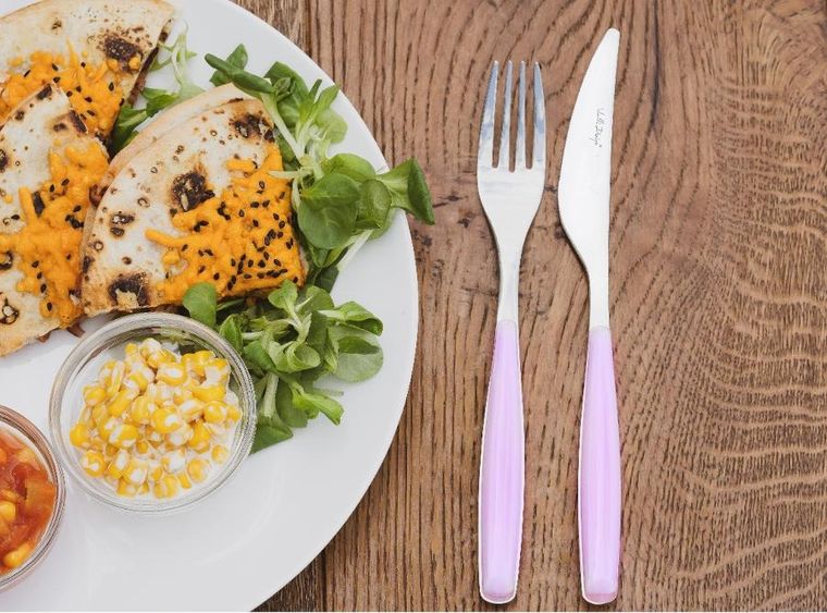 Vialli Design, Diva, komplet sztućców, różowy, 24 szt.