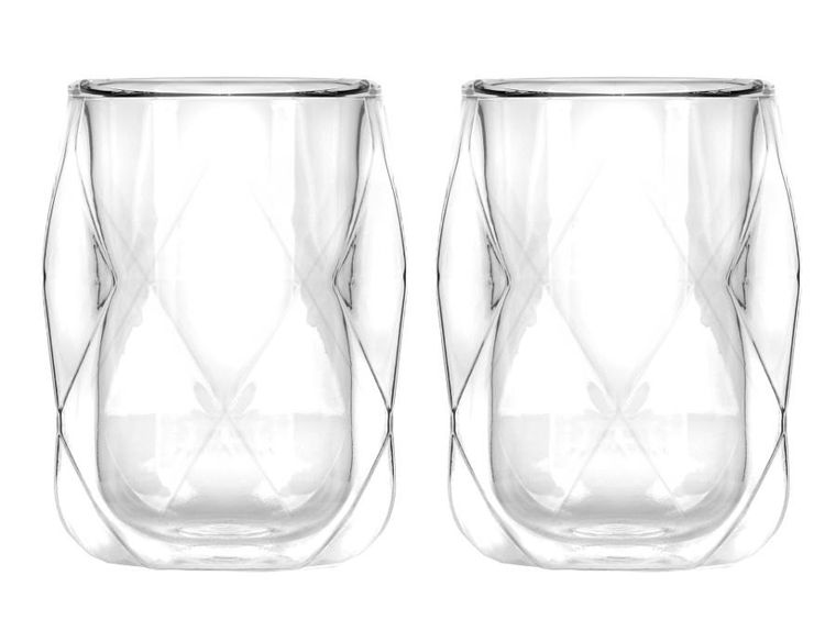 Vialli Design, dwie szklanki z podwójną ścianką, 100 ml, Geo