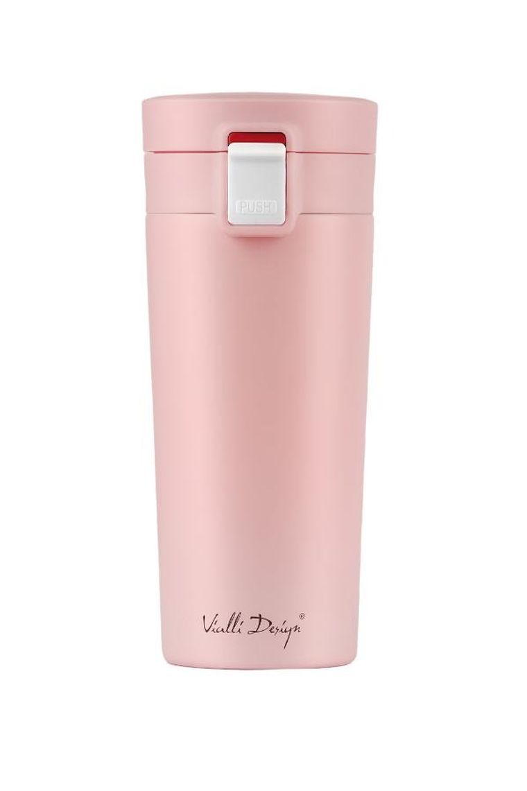 Vialli Design, Fuori, kubek termiczny, różowy, 400 ml