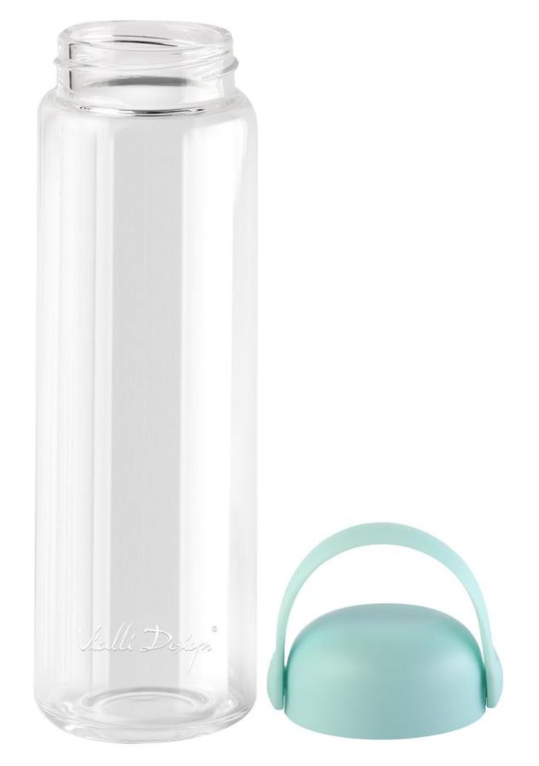 Vialli Design, Fuori, szklana butelka na wodę, miętowa, 540 ml