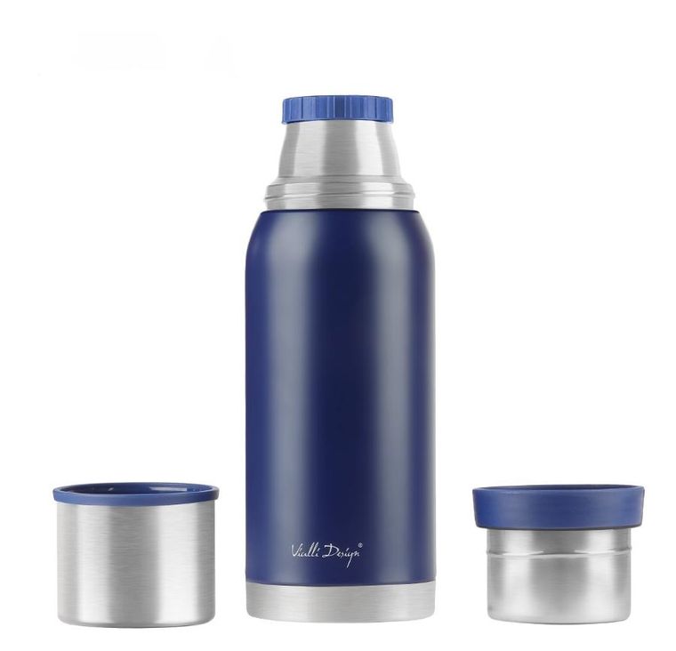 Vialli Design, Fuori, termos turystyczny, granatowy, 1l