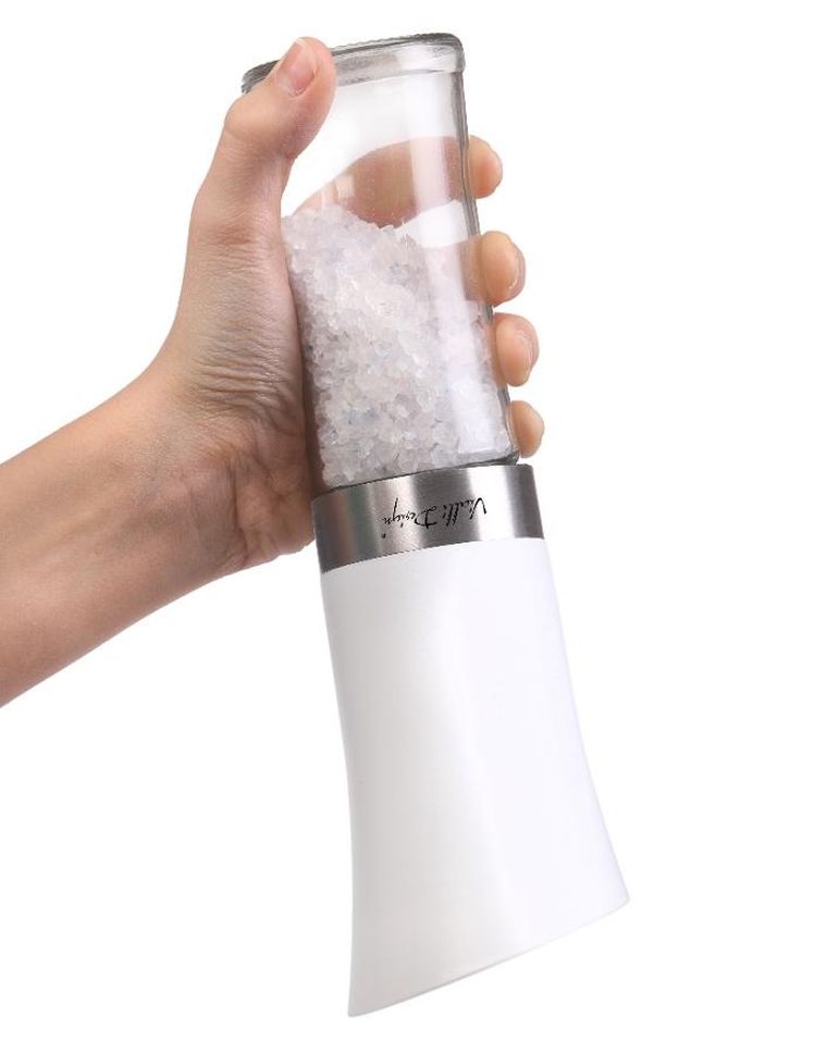 Vialli Design, grawitacyjny młynek do soli i pieprzu, elektryczny, biały, Livio