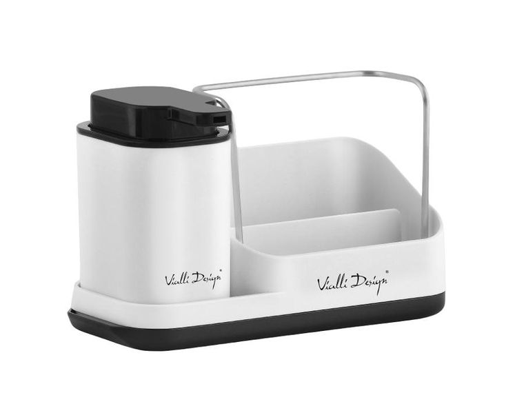 Vialli Design, Livio Duo, organizer kuchenny z dozownikiem na płyn, biały