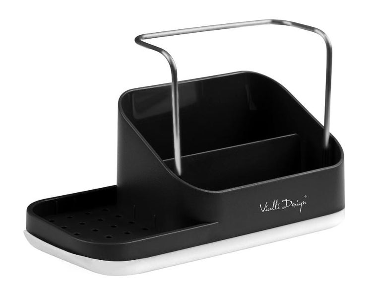 Vialli Design, Livio Duo, organizer kuchenny z dozownikiem na płyn, czarny