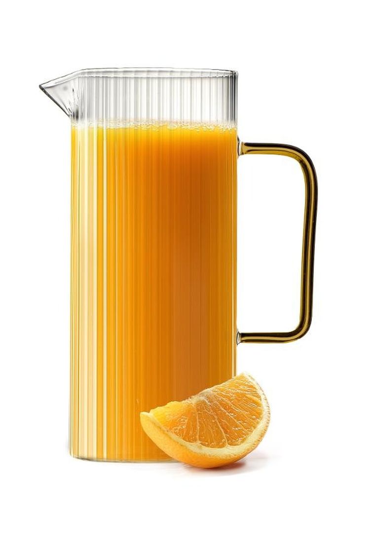 Vialli Design, Livio, dzbanek ryflowany z żółtym uchem, 1500 ml