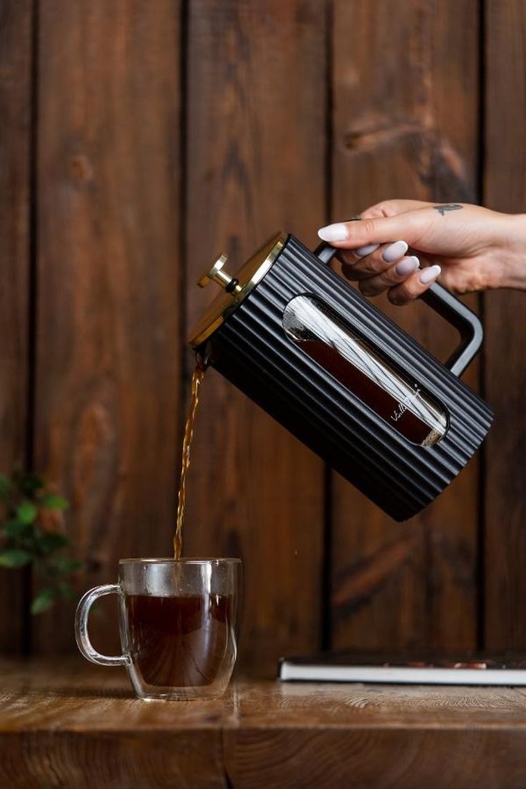 Vialli Design, Livio, zaparzacz do kawy, herbaty, czarno-złoty, 1000 ml, 1715