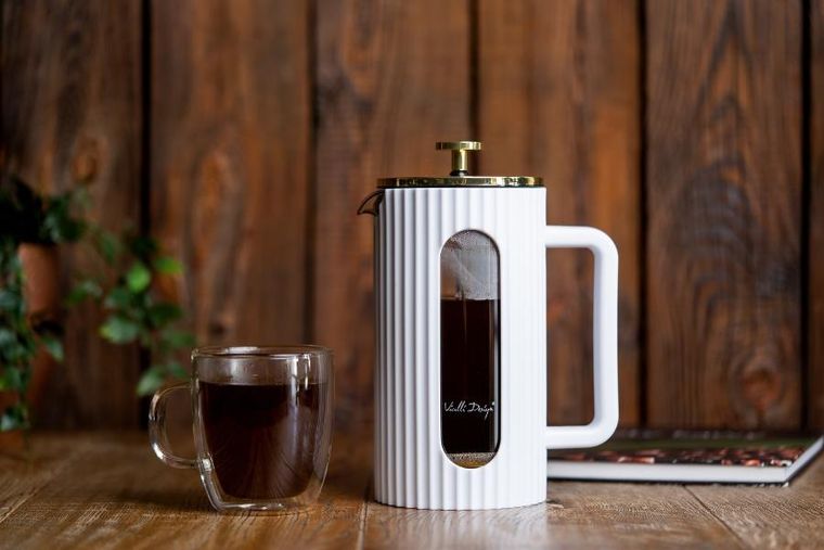 Vialli Design, Livio, zaparzacz do kawy i herbaty, biało-złoty, 1000 ml