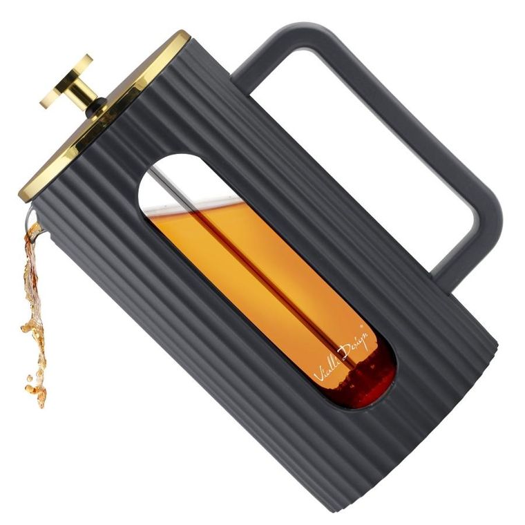 Vialli Design, Livio, zaparzacz do kawy i herbaty, szary, 1000 ml