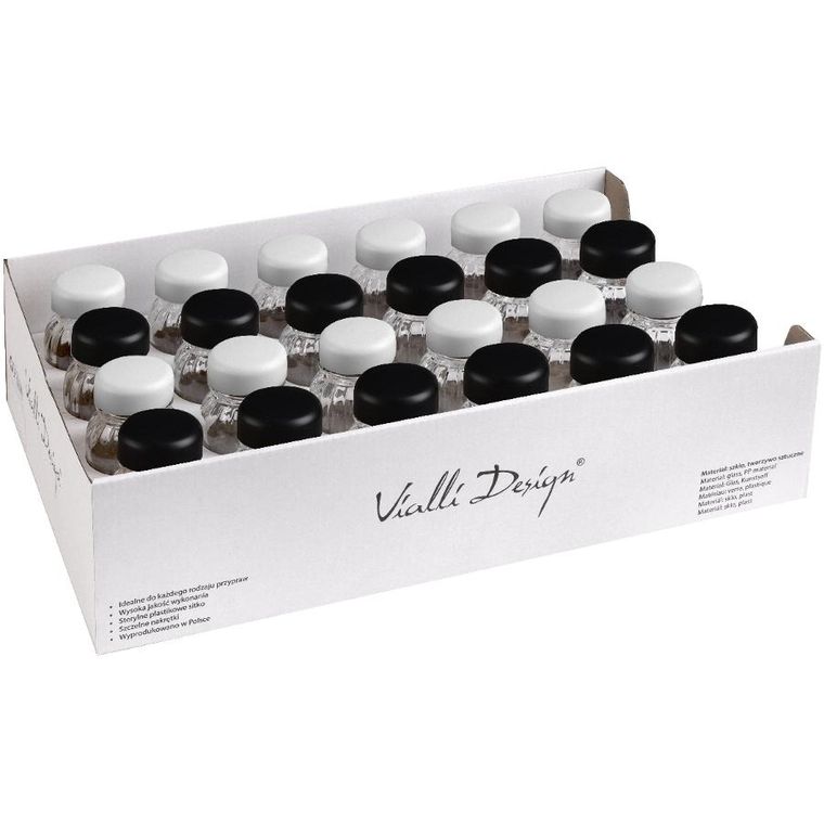 Vialli Design, słoiczki na przyprawy, Vilagio, 12 białe + 12 czarne