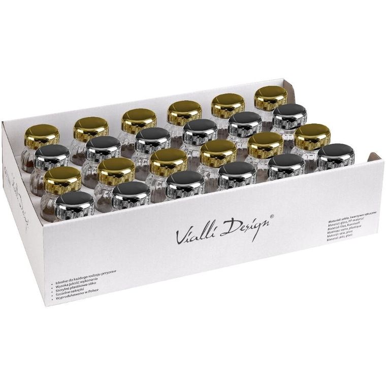 Vialli Design, słoiczki na przyprawy, Vilagio, 12 złote + 12 srebrne